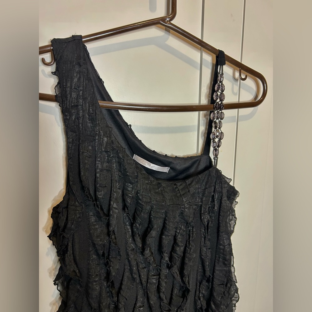 Elegant Black Ruffled Dress